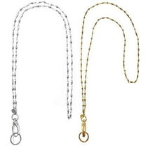 Stainless Steel Chain Women's Lanyard, Stronger, Badge Holder 34 inches, - Stainless Steel - Non Breakaway or Magnetic Breakaway