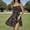 Black, variant on Elegant Everyday Flowy A-Line Tennis Midi Dress with Soft Chiffon and Empire Waist for Daily Resort Wear Black S