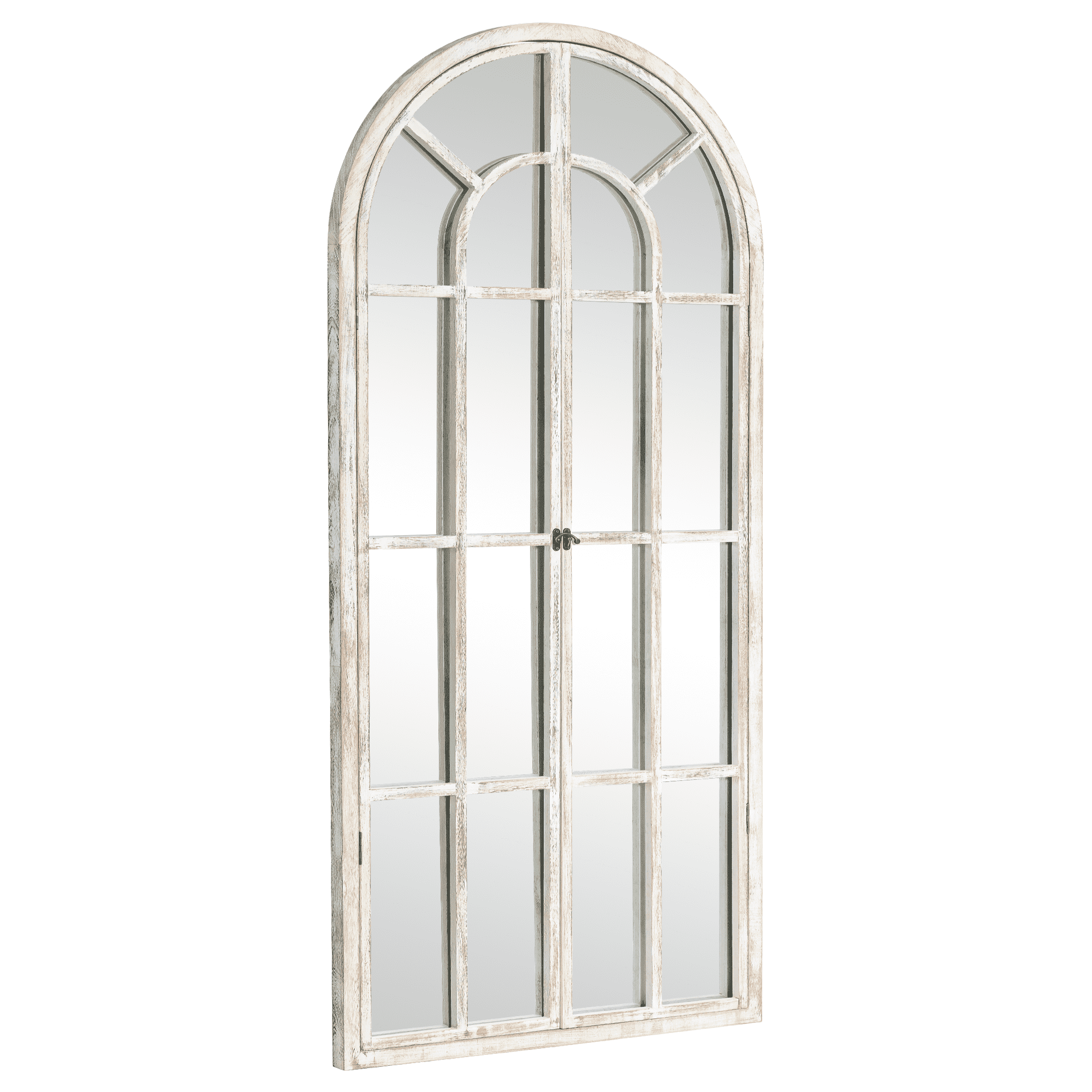 MAYEERTY 71"x32" White Arched Wall Mirror Full Lengthr with Hanging Mirror