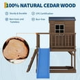 thumbnail image 6 of Ataucjin Kids Outdoor Playhouse with Slide, 2 Story Wooden Playhouse with Sandbox, Elevated Cedar Wooden Kids Playhouse with Step Ladder(ship in 3 boxes), 6 of 8