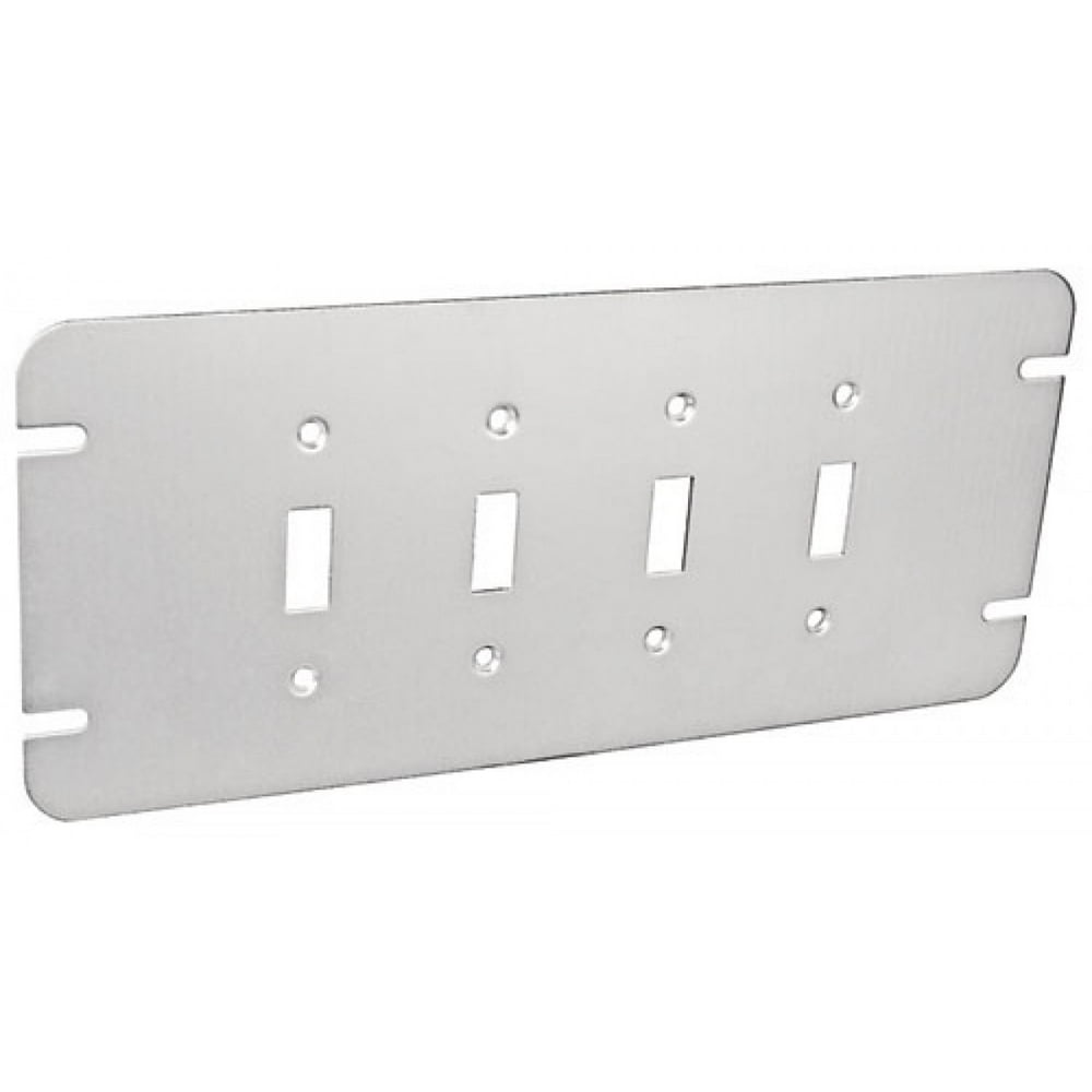 2 Pcs, Toggle Switch Four Gang MultiGang Box Cover, Zinc Plated Steel