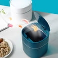 Mini Desk Trash Can With Lid Desktop Waste Bin,Odor Control Lid Compact ...