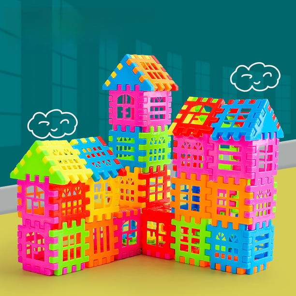 Bloques de construcción de casas educativas para niños, bloques de construcción, ensamblaje de bloques de construcción, juguetes educativos de plástico para educación temprana para niños y
