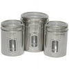 Set of 3 Different Sizes of Canister with See Through Lids