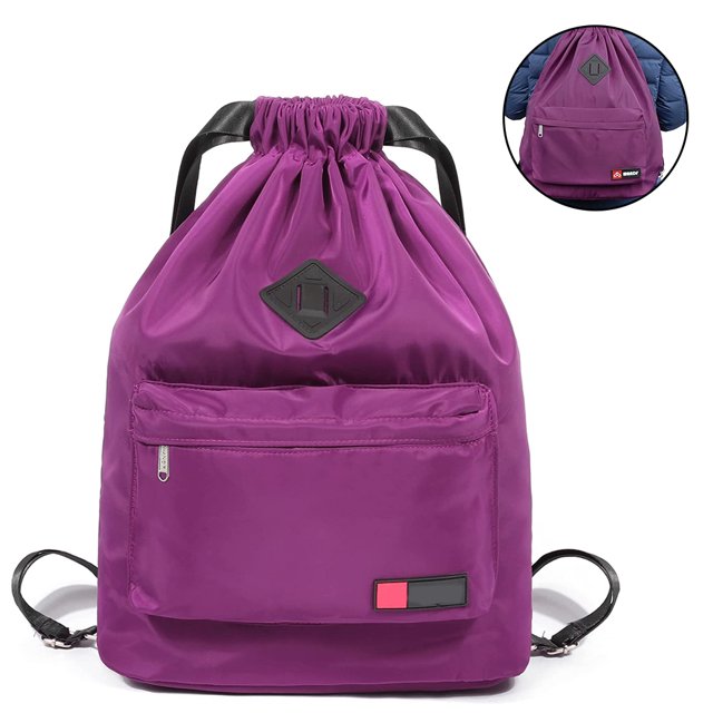 Bolsa de gimnasio Bolsa de gimnasio con bolsillo exterior Cordón ajustable Mochila de fitness Mujeres Hombres Zhivalor 221369-2