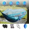thumbnail image 4 of Camping Hammock with Mosquito Net, Lightweight Portable Nylon Hammock for Outdoor Backpacking Travel Beach Yard, blue, 4 of 13