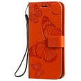 thumbnail image 3 of Galaxy S20 Ultra 5G Case, S20 Ultra Wallet Case, Allytech Pretty Retro Embossed Butterfly PU Leather Book Style Protection Slim Folio Flip Case Cover for Samsung Galaxy S20 Ultra 6.9", Orange, 3 of 9
