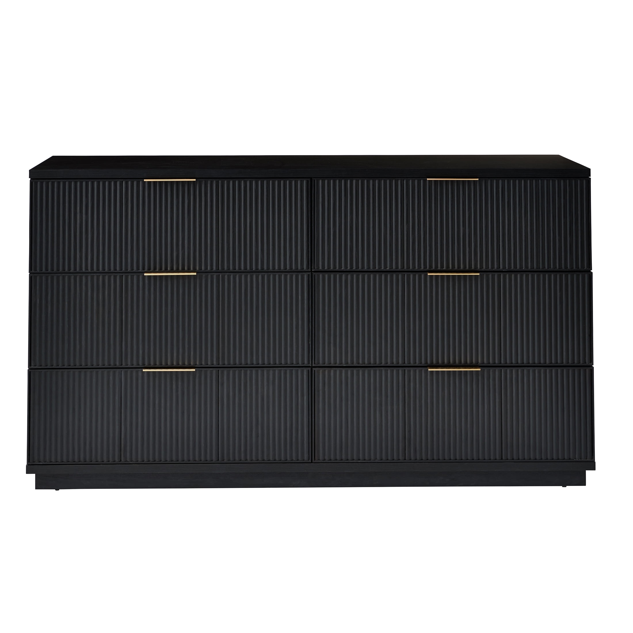 Better Homes & Gardens Lillian Fluted 6 Drawer Dresser, Black Finish
