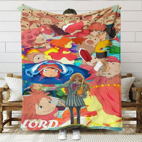 Ponyo Throw Blanket Gifts for Fans Lover Girls Boys Women Present Hoodie Him Bed 60"x80"