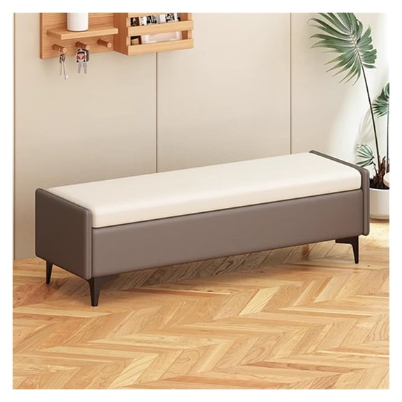 Leather Storage Benches for Bedroom,Bed End Bench with Storage,Storage Ottoman Bench for Living Room,Rectangle Entryway Benches with Storage and Seating