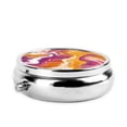 thumbnail image 3 of ZICANCN Round Pill Box Organizer with 3 Compartment, Modern Gold Splatter Creativity Portable Travel Pill Cases for Pocket or Purse, 3 of 6