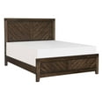 thumbnail image 6 of Modern Profile Casual Design King Size Wooden Bed Distressed Espresso Finish, 6 of 6