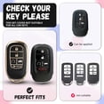 thumbnail image 2 of Key Fob Cover Compatible with Fit for Honda Accord Civic CR-V HR-V Pilot Passport Ridgeline Keychain Case Holder Protector,Gold-black, 2 of 6