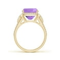 thumbnail image 2 of ANGARA Natural 4.6 Ct. Amethyst with Diamond Halo Ring in 14K Yellow Gold for Women (Ring Size: 3), 2 of 10