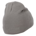 thumbnail image 3 of Mardi Gras Fleur de Lis Embroidered 8 Inch Knitted Short Beanie - Grey OSFM, 3 of 5