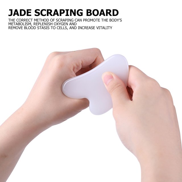 Natural Jade Stone Guasha Board Body Antistress Scraping SPA Therapy Massager