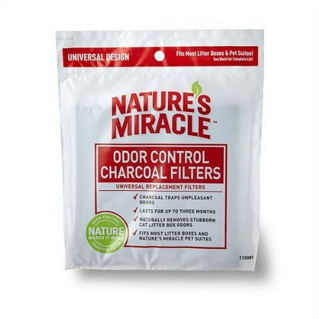 Nature's Miracle Odor Control Universal Charcoal Filter [2 Count] Bags - Pack of 5