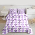 thumbnail image 2 of Homewish 2-Piece Twin Comforter Set - Purple Heart Valentine's Day Princess Reversible, 2 of 8