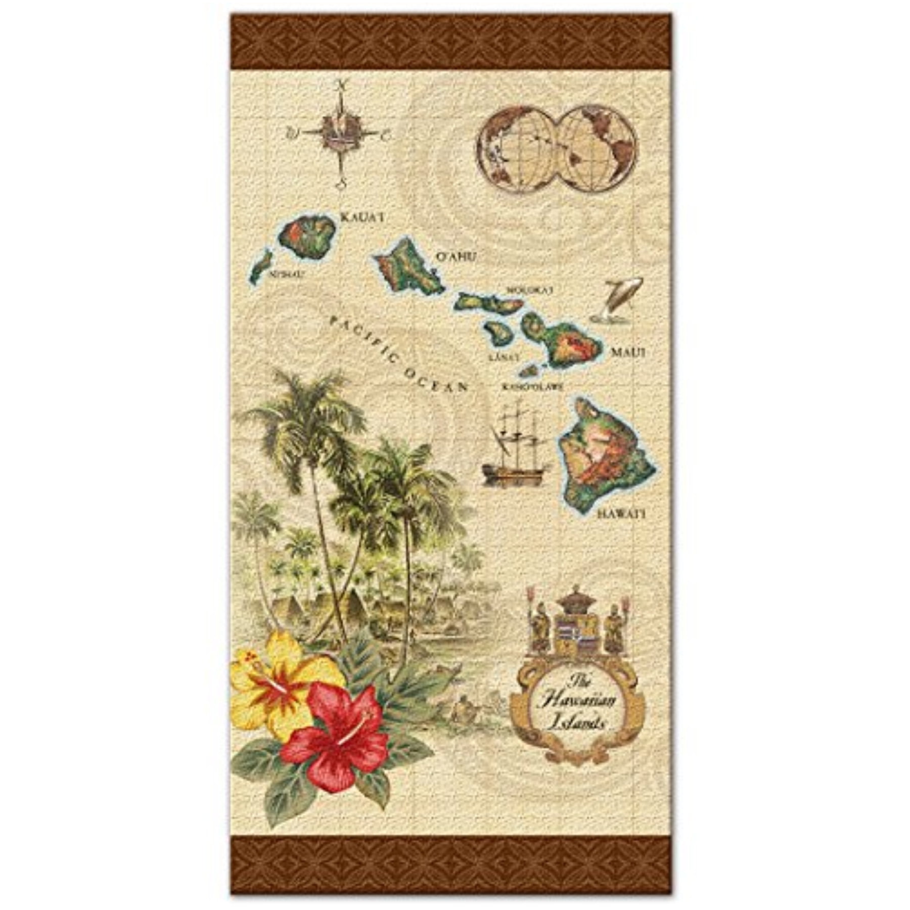Island Heritage Islands Of Hawaii Tan Beach Towel, 1 Each