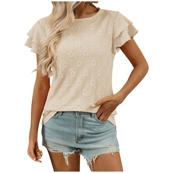 Cilsoka Fitted V Neck T Shirts for Women Cute Tops for Women Summer Summer Tank Tops for Women V Neck Work Blouses for Women Button Up