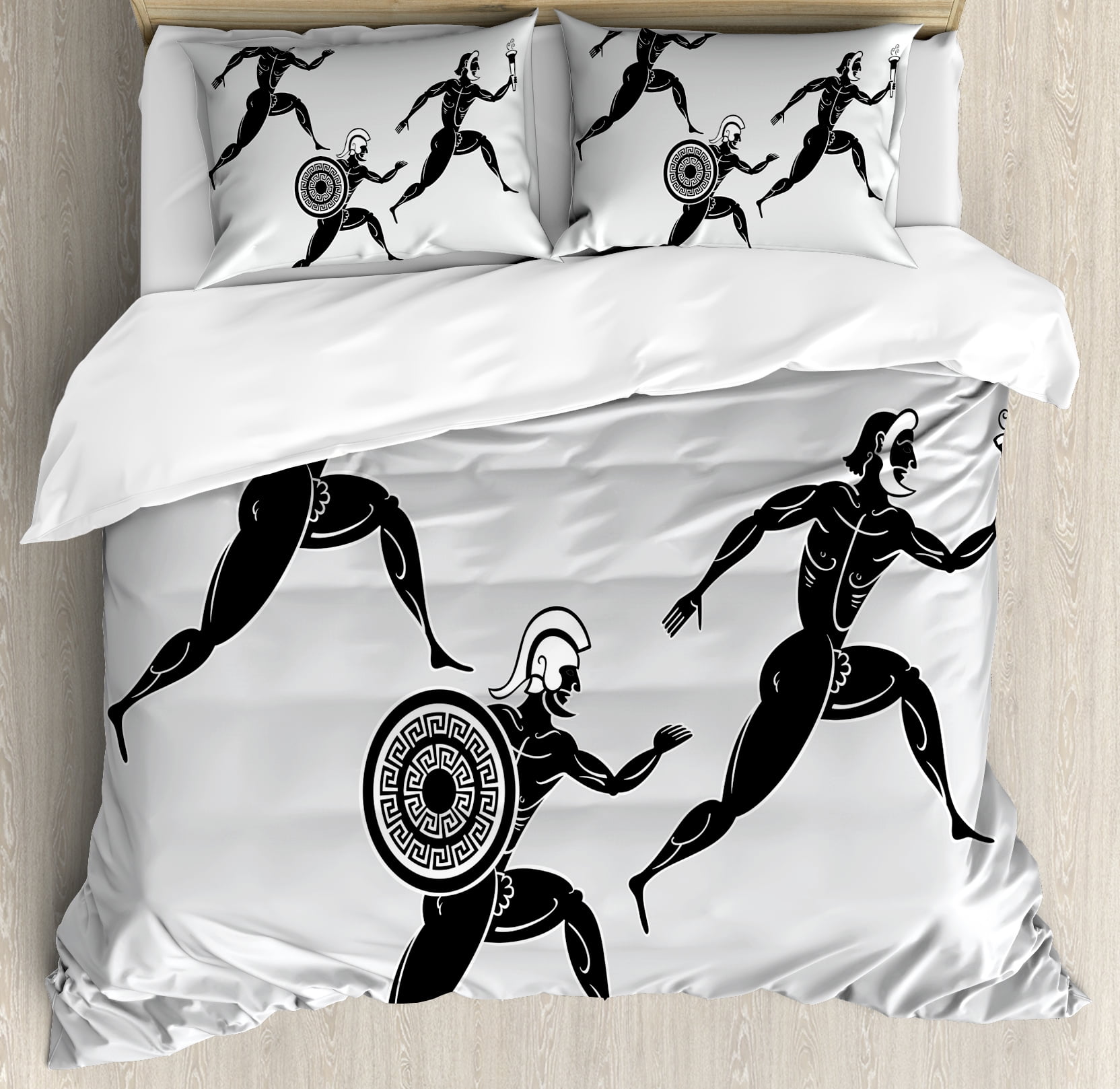 Toga Party King Size Duvet Cover Set Historical Ancient Spartan Toga Party King Size Duvet Cover Set Historical Ancient Spartan Runners Antique Heritage Ilration Decorative 3 Piece Bedding With 2 Pillow