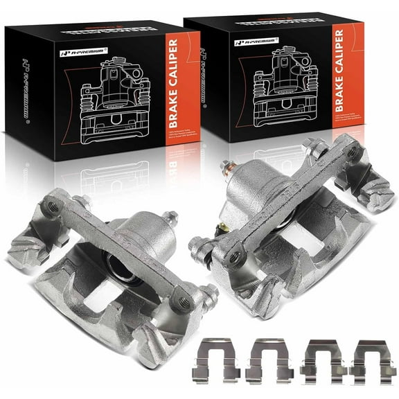 A-Premium Disc Brake Caliper Assembly with Bracket Compatible with Chevrolet Venture 1997-2005 Buick Rendezvous 2002-2007 Oldsmobile Silhouette Rear Left and Right Side 2-PC