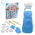 thumbnail image 4 of OULII 1 Set/13Pcs Child Safe Kitchen Set Blue Role Play Set for Home Play with Children, 4 of 7