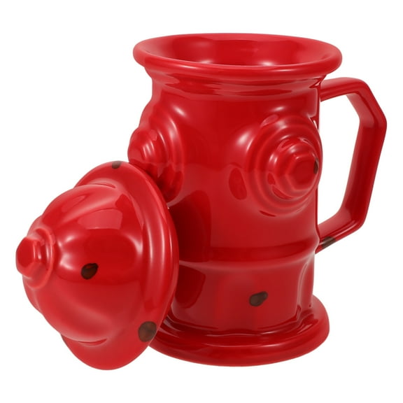 Soimiss Red Ceramic Mug Cup Fire Hydrant Design Versatile Beverage Container for Home Office 11 oz