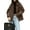 Brown, variant on Womens Textured Faux Leather Jackets Oversized Button Down Clothes Casual Fall Trendy Coat Outerwear Black L