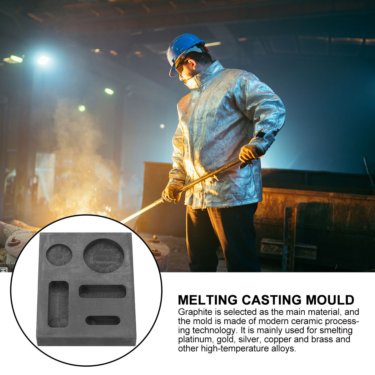 Operitacx Moule à Graphite Pour Fusion Moulage Réutilisable Pour Laiton Or Cuivre