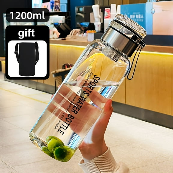 ACDANC 2L Large Capacity Glass Water Bottle Transparent Milk Juice Cup Outdoor Portable Leakproof Drinkware Tea Water Glass Bottle