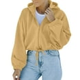 thumbnail image 2 of Woman Loose Hooded Sweatshirt, Stylish Drop Shoulder Sleeve Hem Drawstring Female Zip Up Hoodie Plain Color For Dating For School, 2 of 5