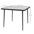 thumbnail image 3 of Outsunny Outdoor Dining Table for 4, Square Patio Dining Table, White, 3 of 10