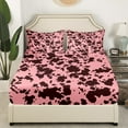 thumbnail image 3 of Pink Cow Print Bed Sheets Set Full Size Teens Adults,Cartoon Milk Cow Animal Bedding Set,Farmhouse Safari Animal Wildlife Top Sheet,Western Cowgirl Flat Fitted Sheet, 3 of 6