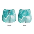 thumbnail image 2 of JUNZAN Teal Turquoise 1 Print Women's Athletic Gym Running Shorts with Phone Pockets - Workout Shorts-Small, 2 of 5