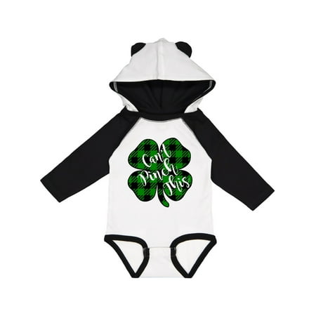 

Inktastic St. Patrick s Day Can t Pinch This Plaid Clover Gift Baby Boy or Baby Girl Long Sleeve Bodysuit