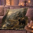 thumbnail image 6 of Rustic Wilderness Cabin Life, Peaceful Mountain Lake Scene, Warm Flannel Blanket for Cabin and Lodge with Detailed Artwork, Outdoor Lovers Camping Gift, Rustic Home Decor, 6 of 9