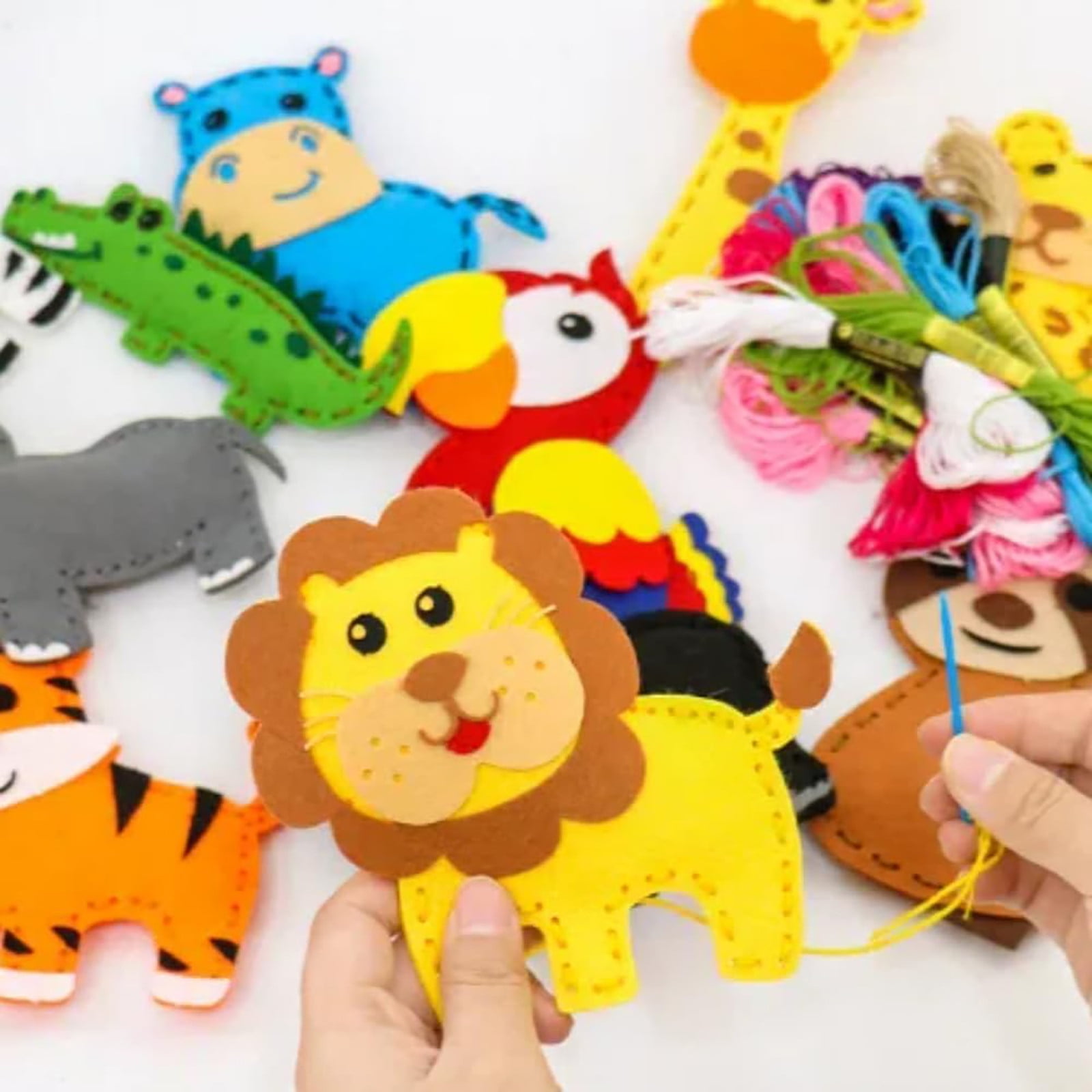 Kit De Costura De 8 Animales Para Niños - Manualidades De Fieltro Con Llaveros, Ideal Para Principiantes De 5+ Años