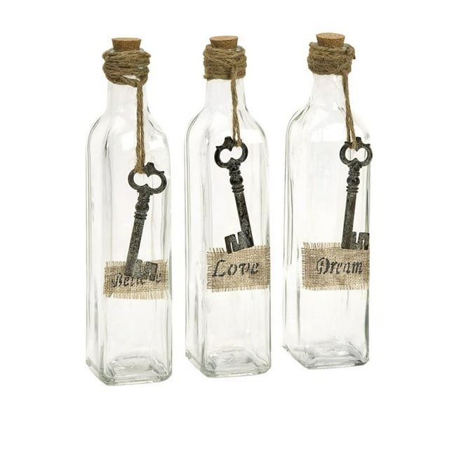 IMAX Corporation Magdaline 3 Piece Inspirational Glass Bottle Set