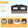 thumbnail image 2 of EastVita 10 x 8 ft Outdoor Metal Storage Shed with Windows and Lockable Doors Heavy-Duty Garden Tool Shed Brown, 2 of 8