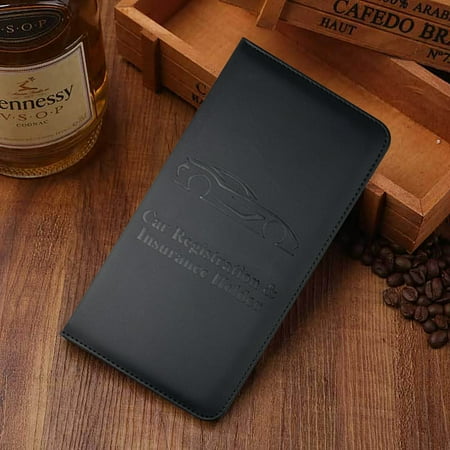 

PWPSG Drivers License Leather Leather Case Car Registration Document with Insurance Data Document Protective Case Black