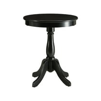 Alger 18" Wide Black Round Pedestal Wood Side Table