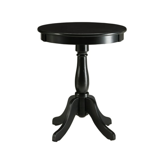 Alger 18" Wide Black Round Pedestal Wood Side Table