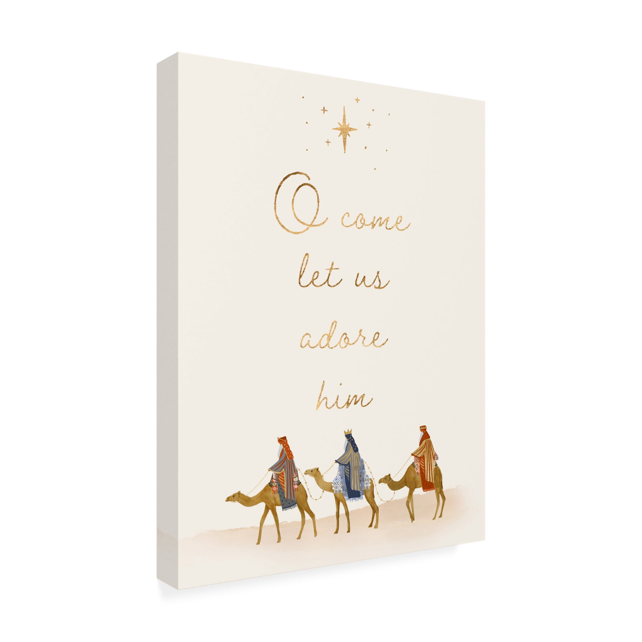 Canvas Wall Art - Victoria Barnes 'Away in a Manger I' Wall Art for Living Room, Bedroom, or Office Décor by Trademark Fine Art - 18 x 24 Inches