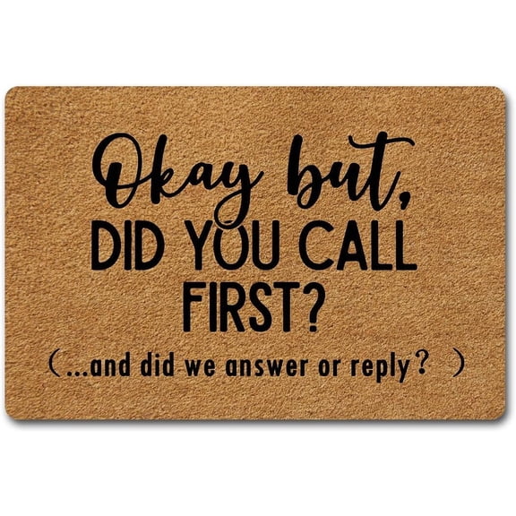 Did You Call Or Text First Mats for Front Door Entry Front Porch Doormat Non-Slip Carpet Rugs Floor Mat Decorative for Home Bathroom Kitchen Indoor 18x30 Inch