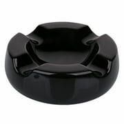 Cigar Ashtray Outdoor Cigarette Ash Tray  Round 5.9 inch Ceramic Ashtrays Black Glossy Cigar Rest for Indoor, Outdoor, Patio, Home, Office Use  Cigar Accessories Gift Set for Men and Women