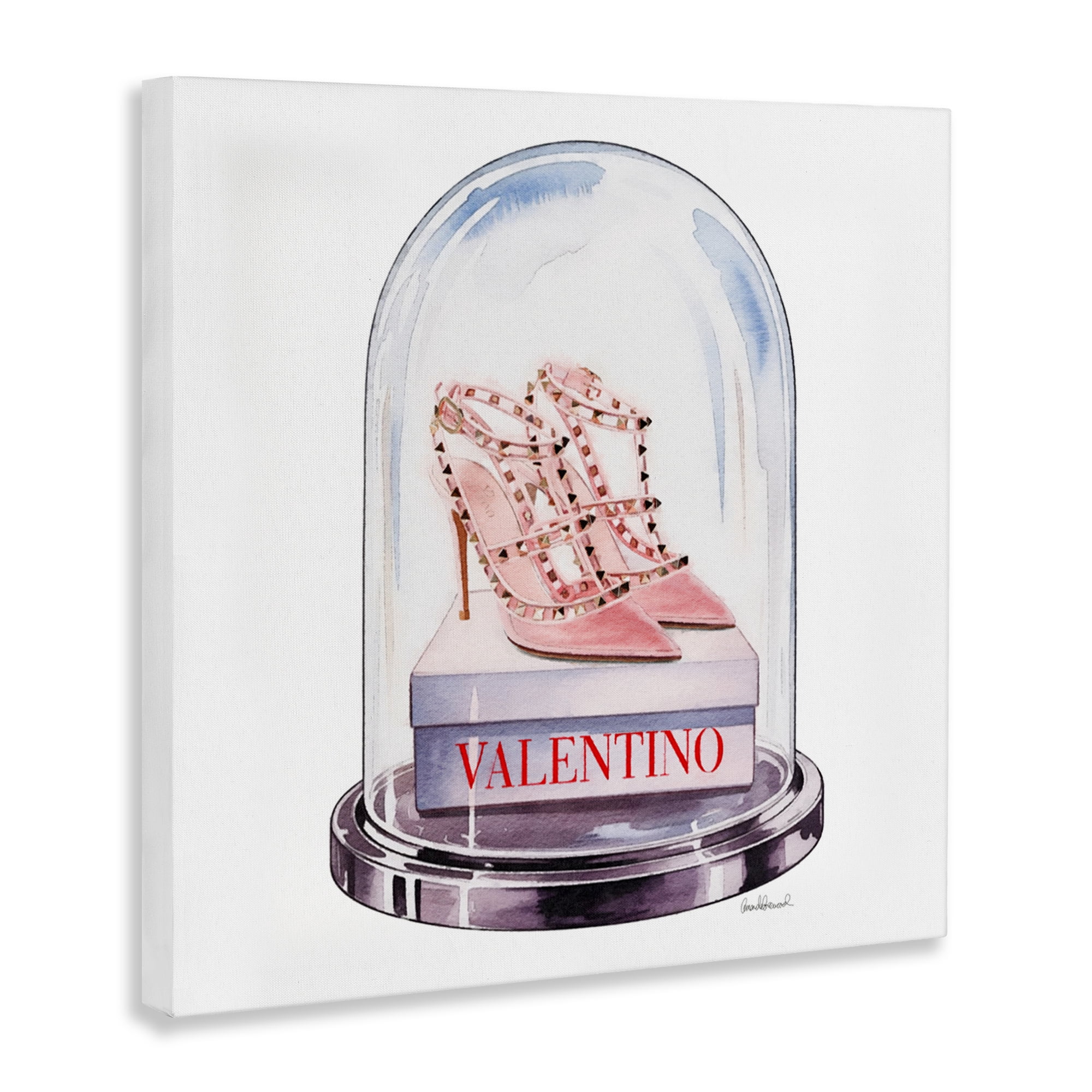 Stupell Industries Pink Heels in Bell Jar Canvas Wall Art, design by Amanda Greenwood