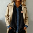 thumbnail image 4 of MVRLSH Blouses For Women Dressy Casual Women Casual Corduroy Denim Patchwork Jacket Long Sleeve Turndown Collar Distressed Jean Coat Black S-Xxl, 4 of 6