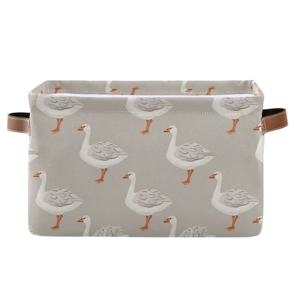 Gooses Storage Bins with Handle Fabric Organizer Basket Foldable Box 1 Pack 14.2x10.2x8.3