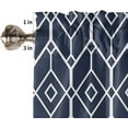 thumbnail image 5 of Navy Blue Window Short Curtains 54 Inch Length, White Modern Geometric Abstract Art Aesthetics Rod Pocket Window Treatment Kitchen Drapes for Bedroom, Cafe, Living Room, 2 Panels, 42 W x 54 L, 5 of 5